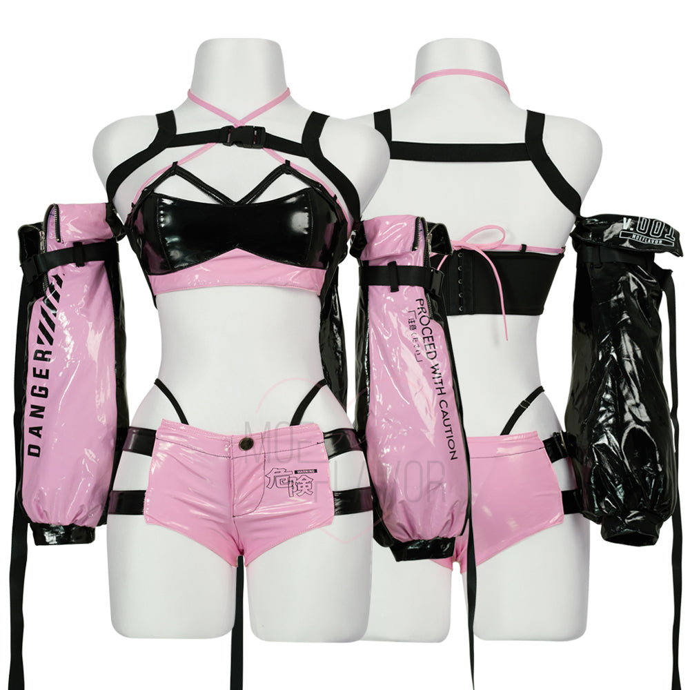 Japanese Harajuku Danger Cyber Cat Outfit Cosplay – MOEFLAVOR INTL