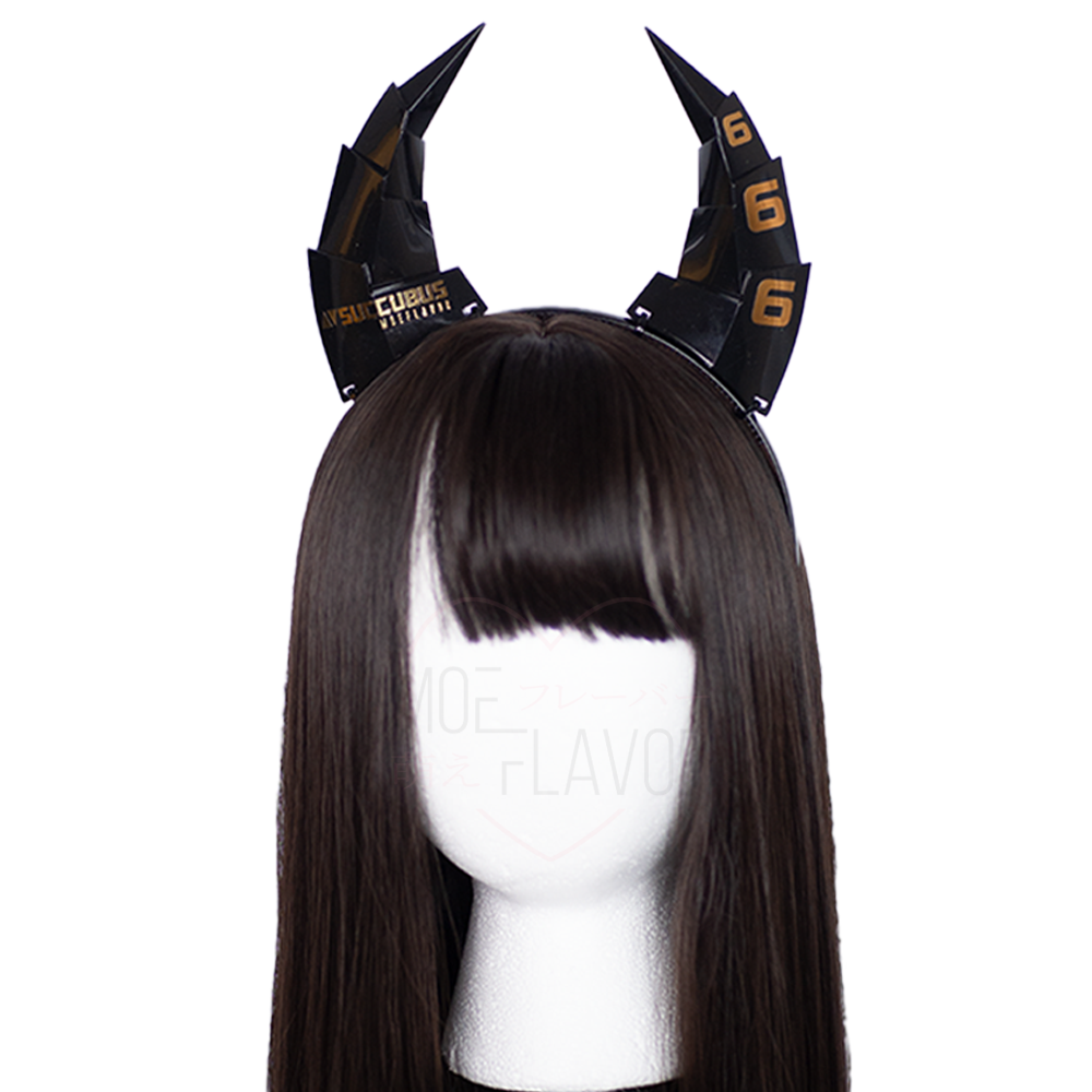 Cyber Cyberpunk Devil Succubus Black and Gold Headband MOEFLAVOR INTL