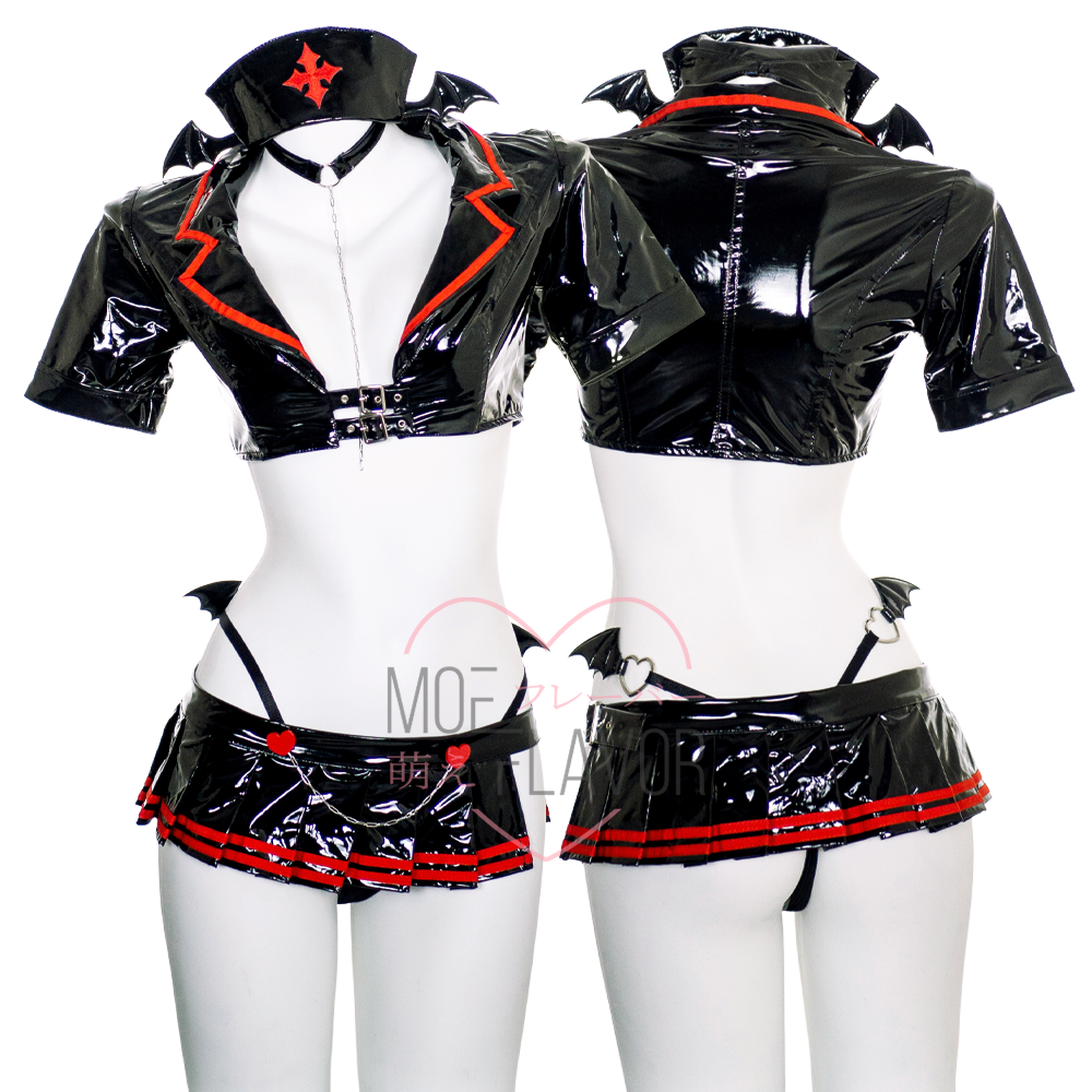 Latex Succubus Nurse Halloween Cosplay Costume – MOEFLAVOR INTL