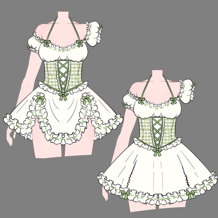 Pre-Order Cottage Maiden Checkered Ruffle Dress