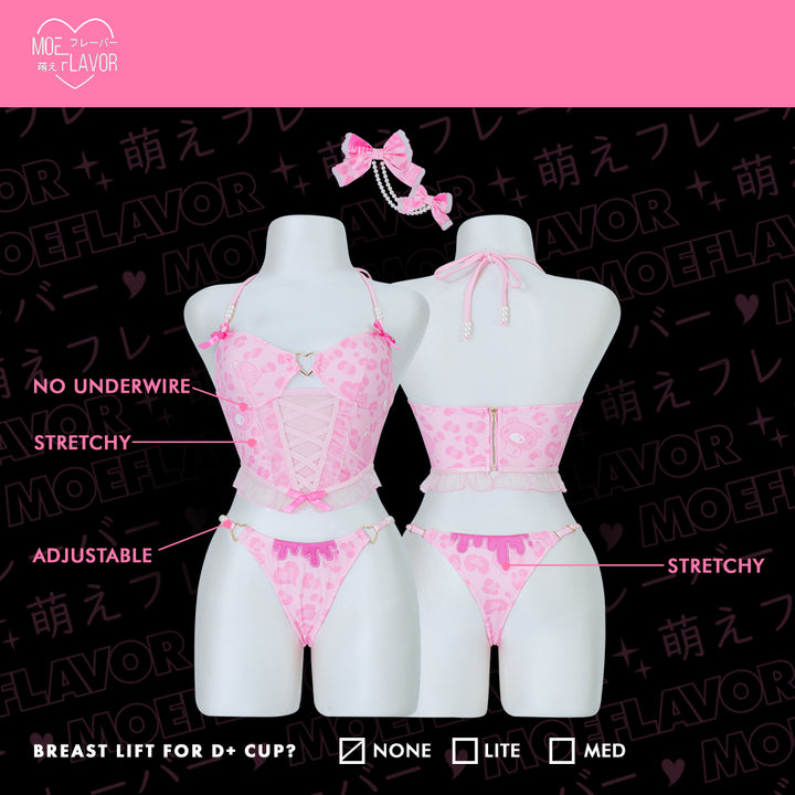 Vday Gloomy Bear Gyaru Corset Top and Underwear Lingerie