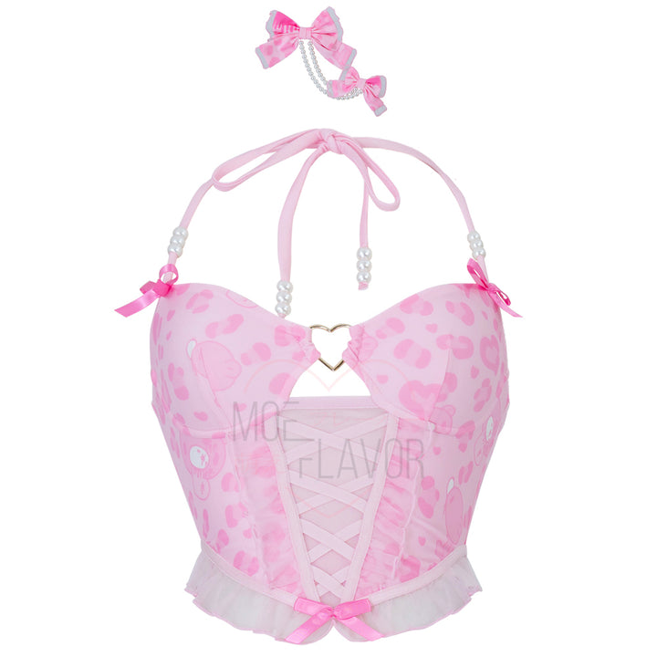 Vday Gloomy Bear Gyaru Corset Top and Underwear Lingerie