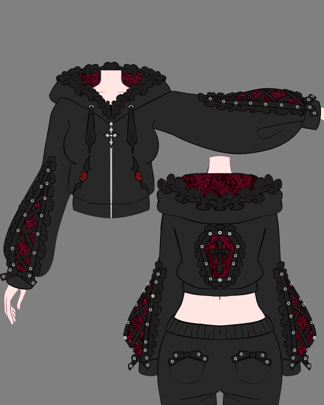 Goth Vampire Track Hoodie