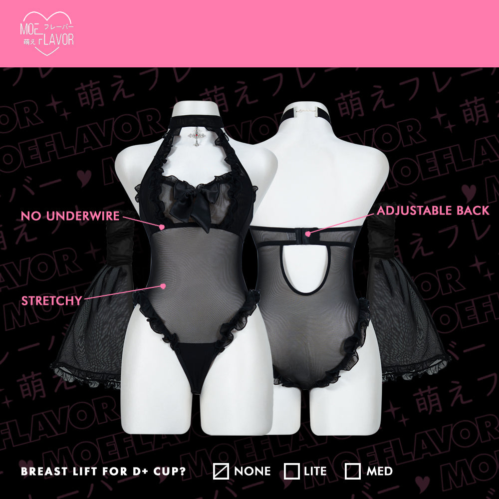 Widow’s Veil Mesh Lingerie Bodysuit