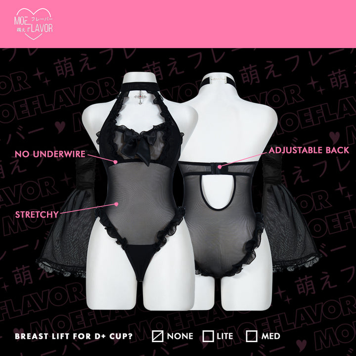 Widow’s Veil Mesh Lingerie Bodysuit