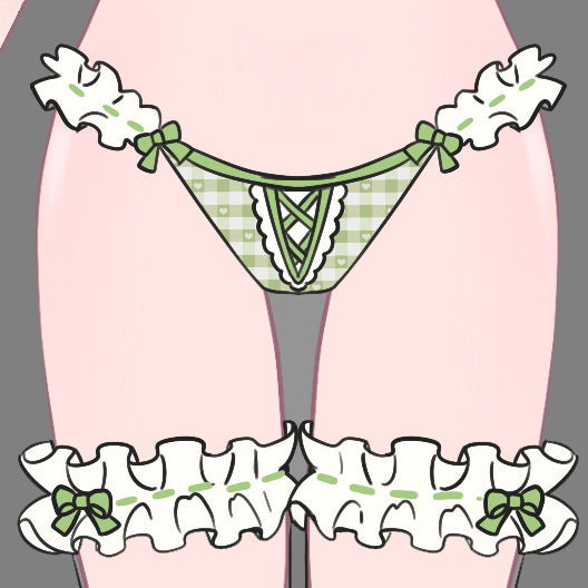 Pre-Order Cottage Maiden Checkered Ruffle Lingerie