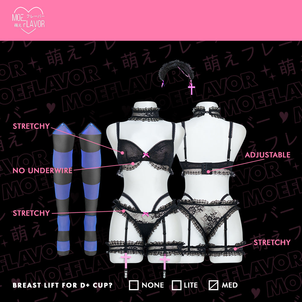 Pre-Order Goth Angel Ruffled Lace Lingerie