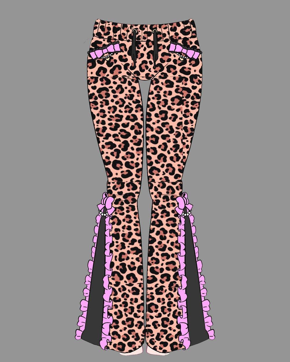 Gyaru Bow Kitty Leopard Pants - MOEFLAVOR - Waifu Inspired Fashion and Lingerie Store