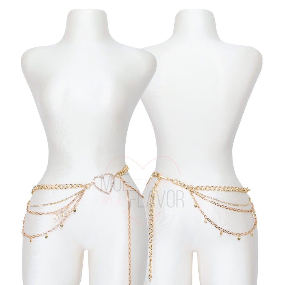 Gyaru Chain Belt – Gold Layered Accessory for Anime Cosplay Outfit