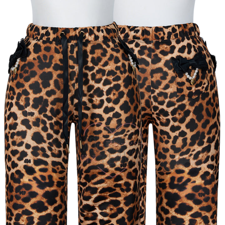 Gyaru Bow Kitty Leopard Pants