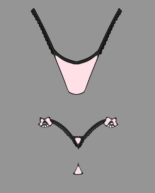 Jirai Kei Bow Thong - MOEFLAVOR - Waifu Inspired Fashion and Lingerie Store