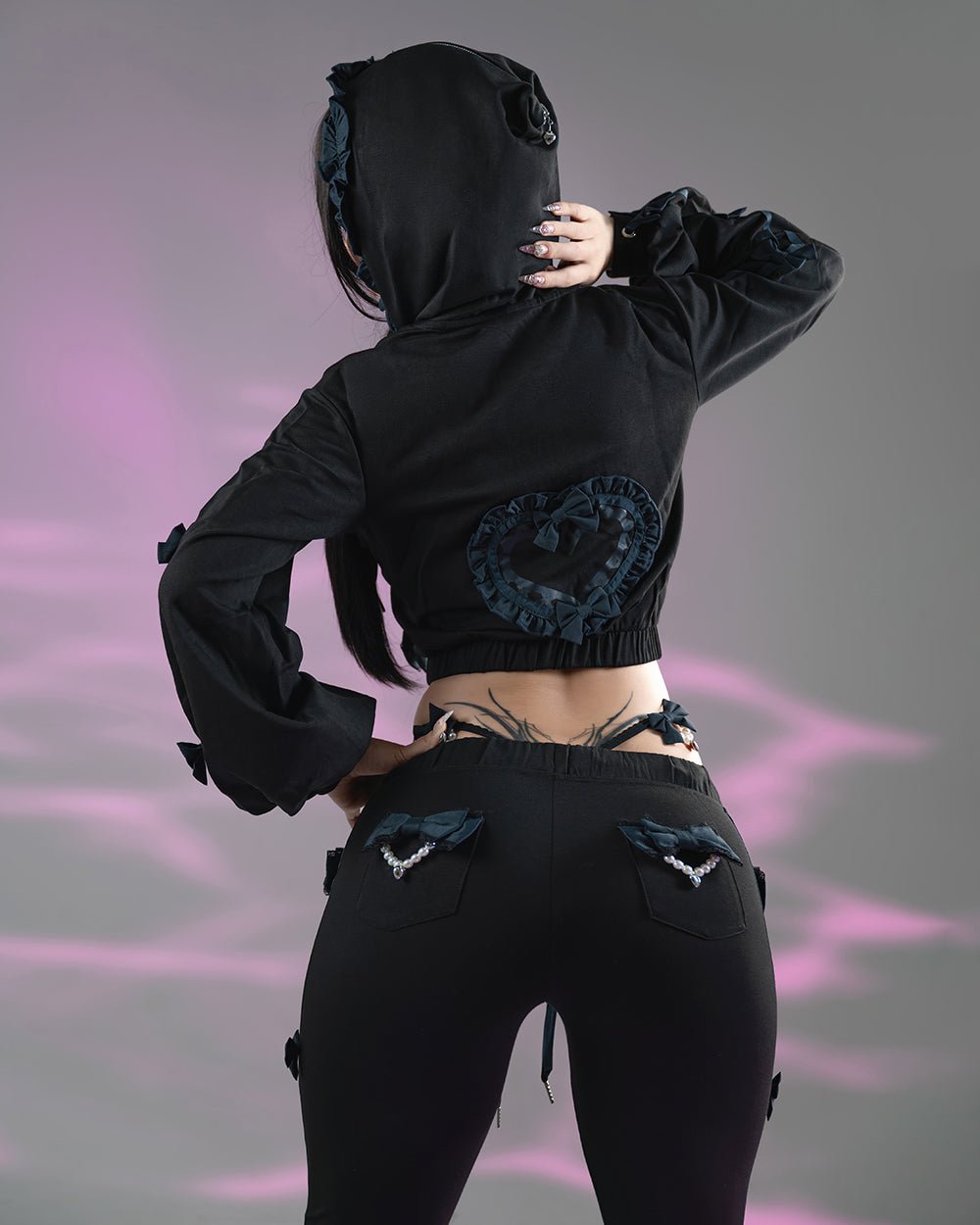 Pre-Order Jirai Kei Bow Track Hoodie