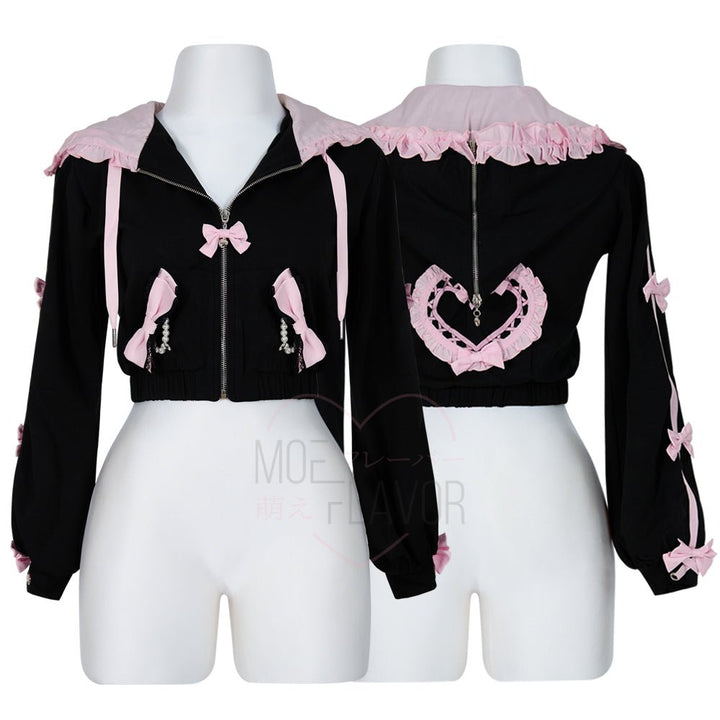 Pre-Order Jirai Kei Bow Track Hoodie