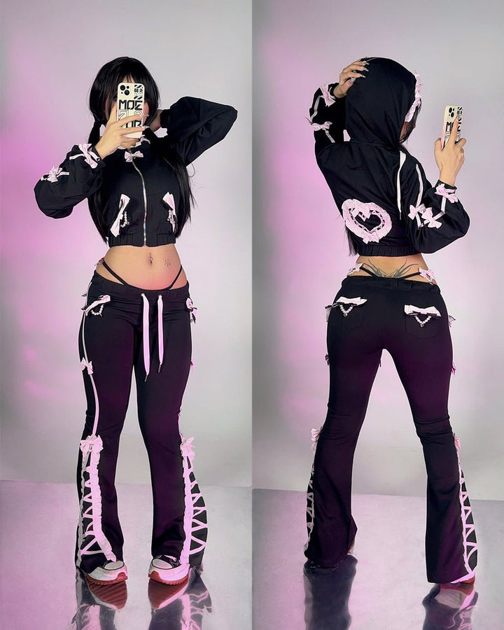 Pre-Order Jirai Kei Bow Track Hoodie