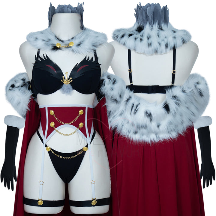 Stolas Helluva Boss Red Feather Lingerie