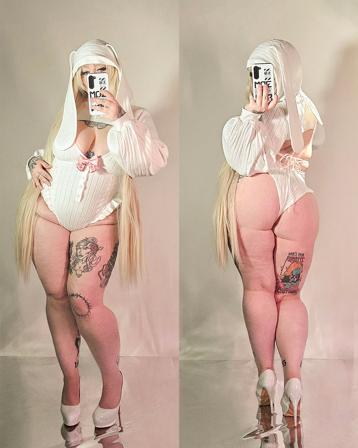 Bunny Hoodie and Bodysuit Sweater